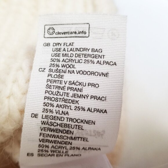 & Other Stories Oversized Rib Knit Cardigan S Alpaca Wool Blend Cream Chunky - Picture 10 of 16